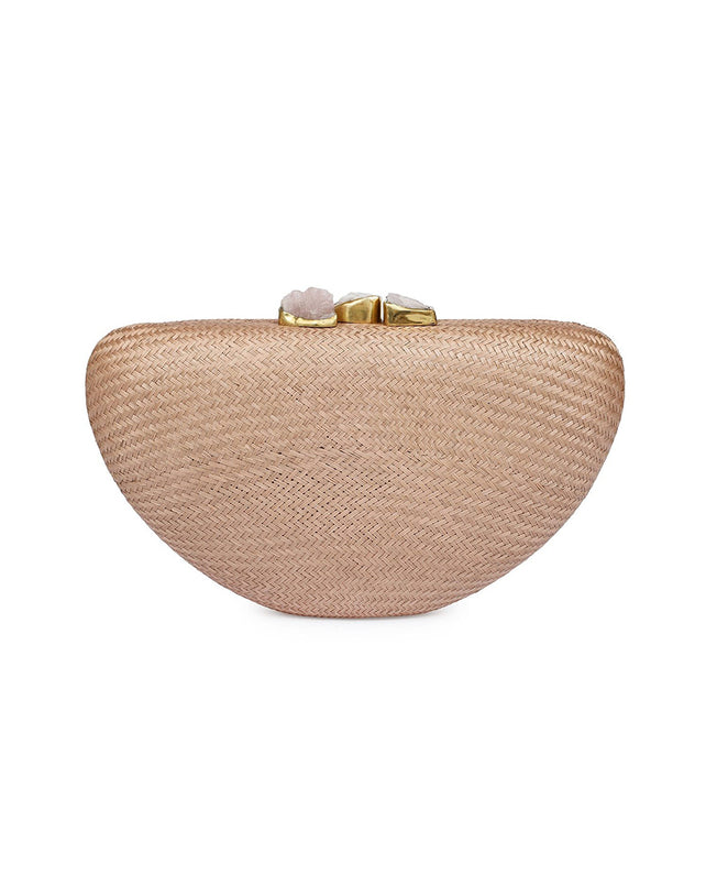 Margot Taupe Handbag with Mocha Stone