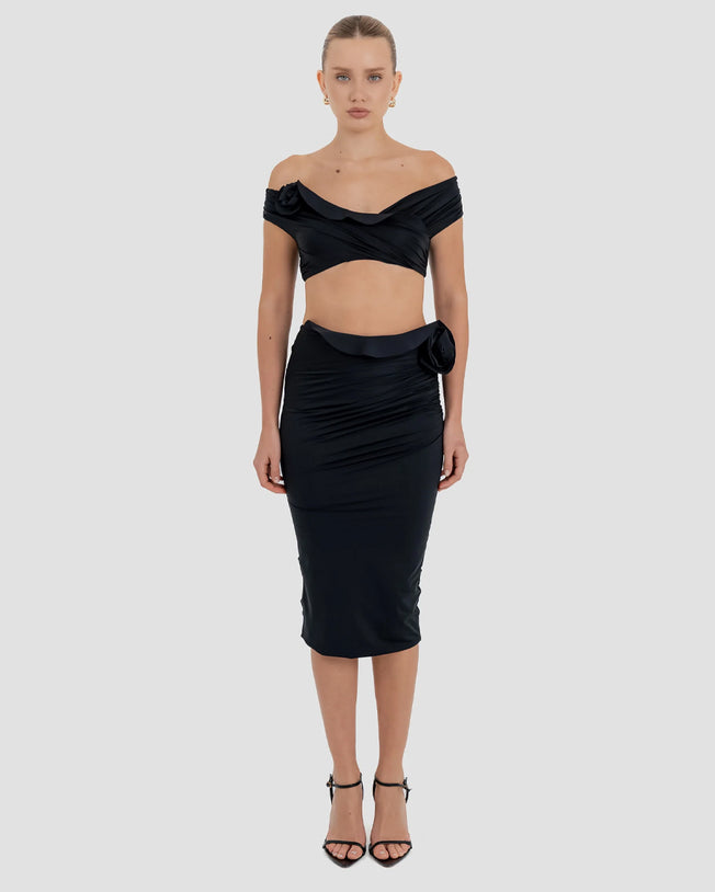 Marimba Top and Skirt Set in Black