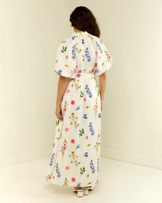 Marla Wildflowers Maxi Dress with Fabric Belt