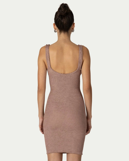 Mika Rose Beige Mini Dress