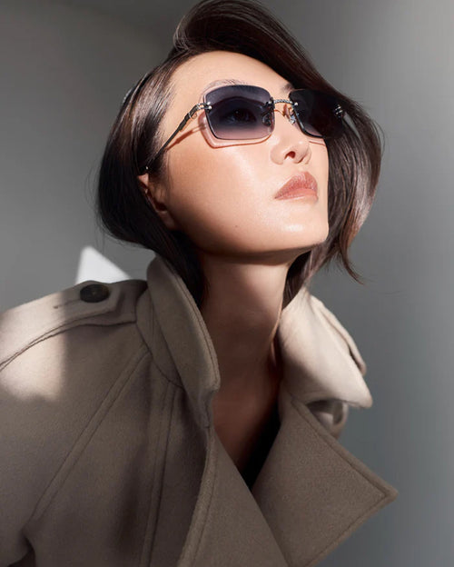 VE-MILANO White Gold with Black Lenses