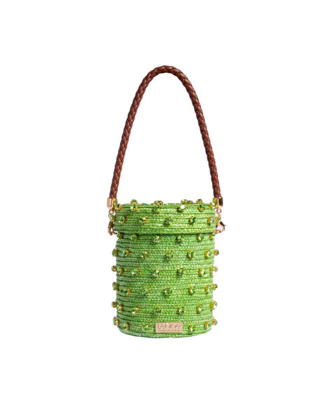 Mini Cylinder Mono Cotton Bag - Peridot