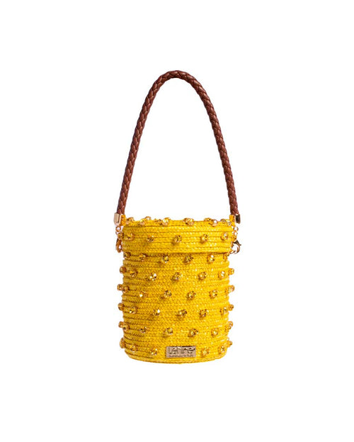 Mini Cylinder Mono Cotton Bag - Sunshine