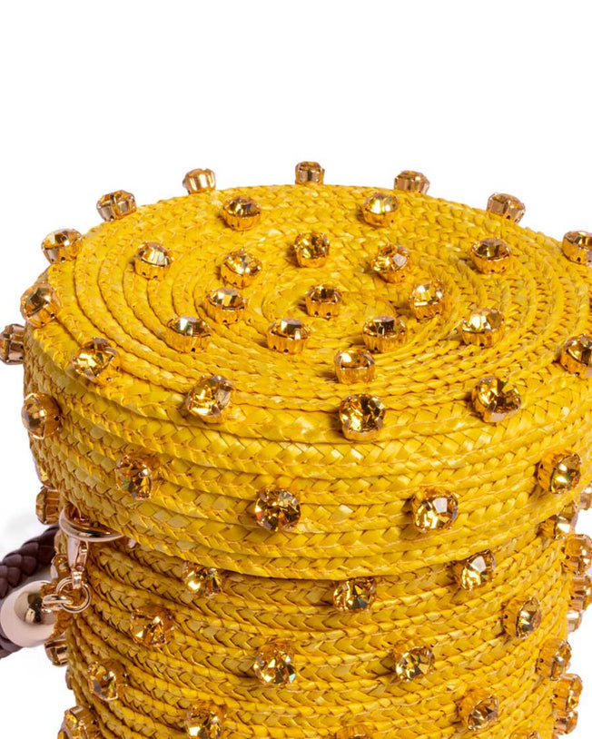 Mini Cylinder Mono Cotton Bag - Sunshine