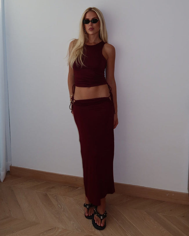 Mira Top and Reem Skirt Raspberry Set