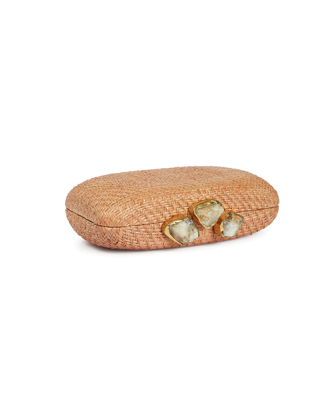 Mona Sand Clutch with Sand Stone