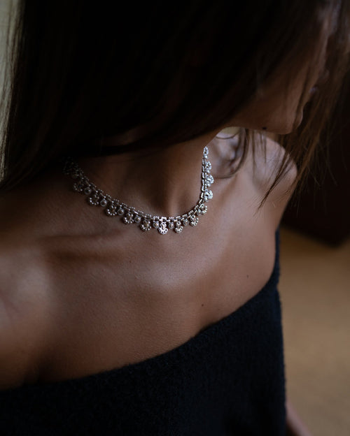 Mounia White Rhodium Plated Sterling Silver Necklace