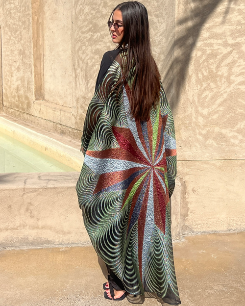 Multicolor Star Designed Kaftan