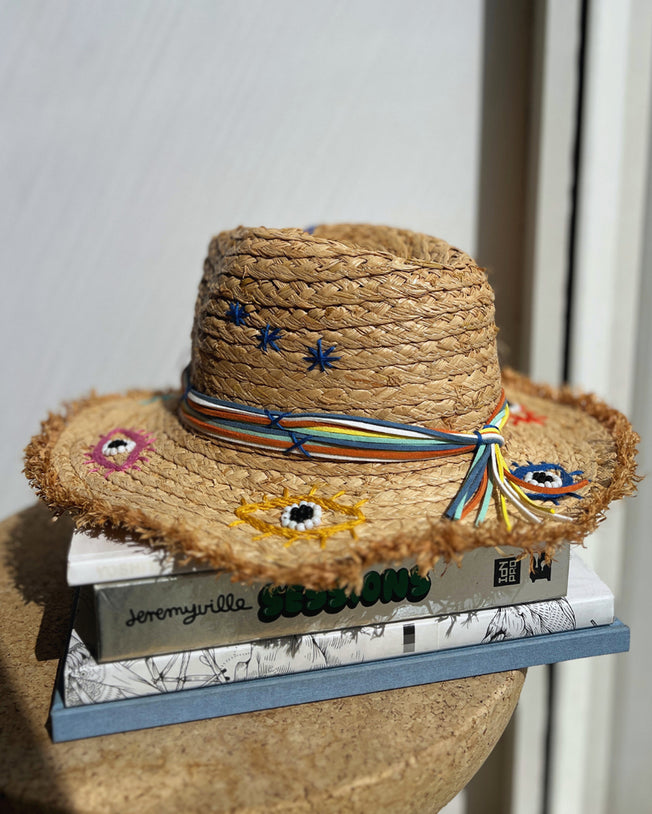 Multicolor Eyes All Over Panama Hat