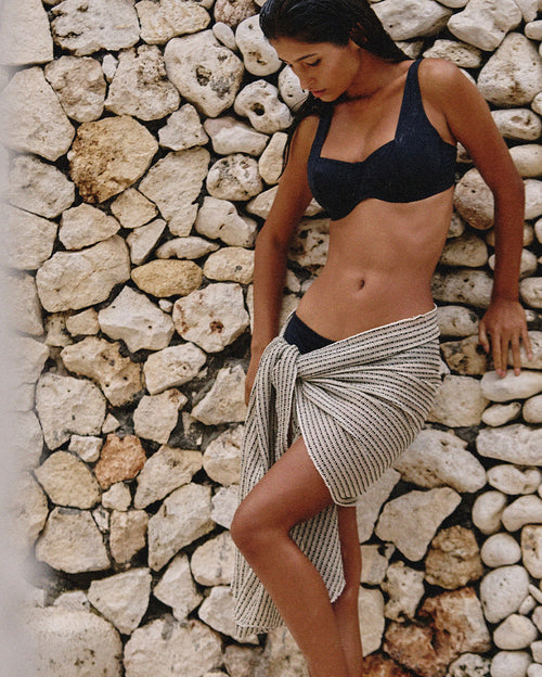 Multiway Black Striped Coverup