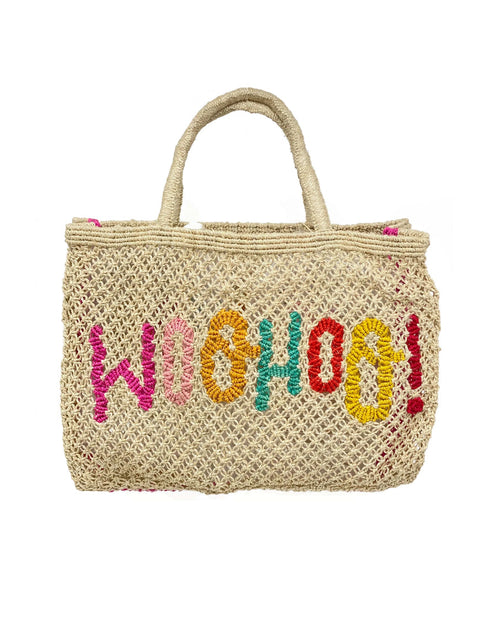 Woohoo - natural and multi small totte bag