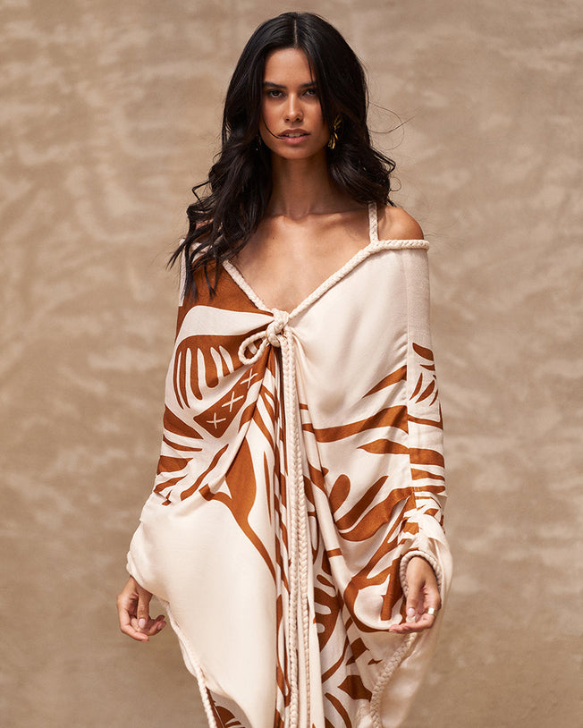 Natural Fabric Long Dress Lovina Printed