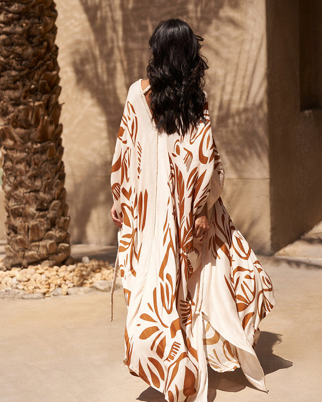 Natural Fabric Long Dress Lovina Printed