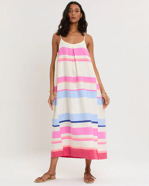 Nia Slip Long Dress in Desita Pink