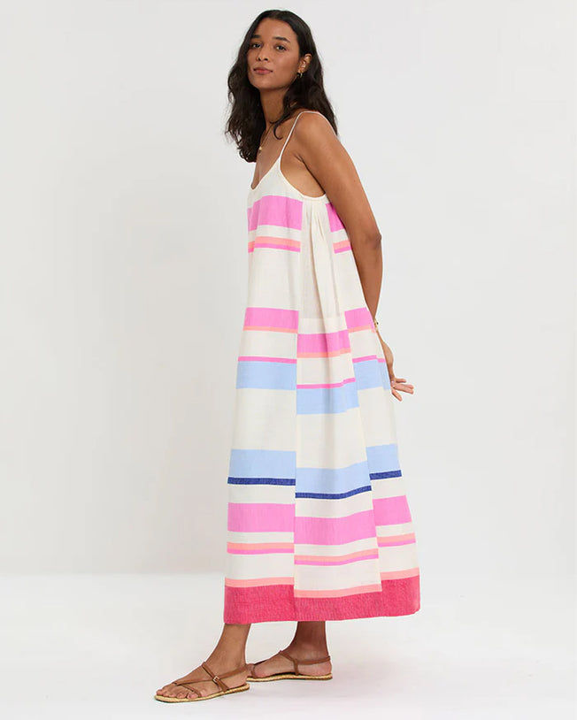 Nia Slip Long Dress in Desita Pink