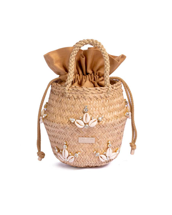 Nina Golden Bud Cotton Bag - Biscotto