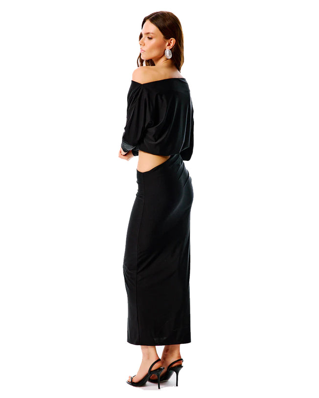 Oliana Cut Out Maxi Dress Black