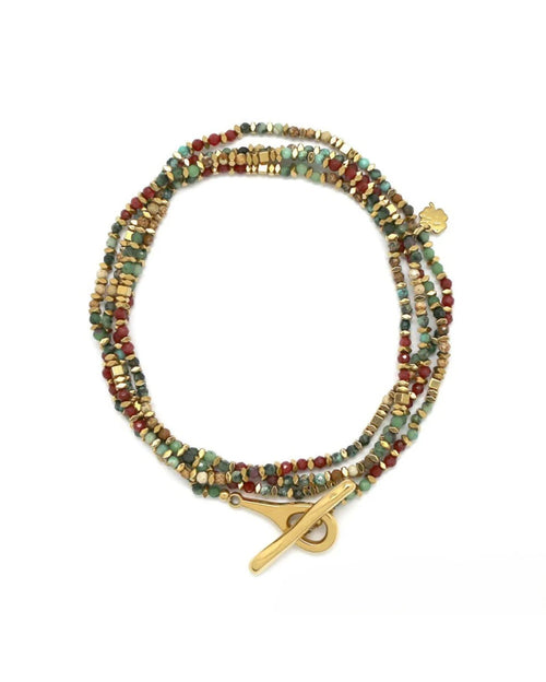 Oval T-Bar Clasp Multistone Necklace/Bracelet