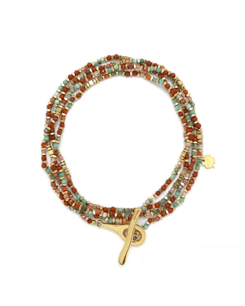 Oval T-Shaped Clasp Multistone Necklace/Bracelet