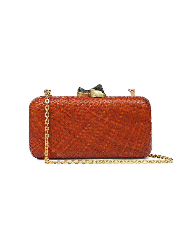 Palma Brown Clutch with Choco Stone