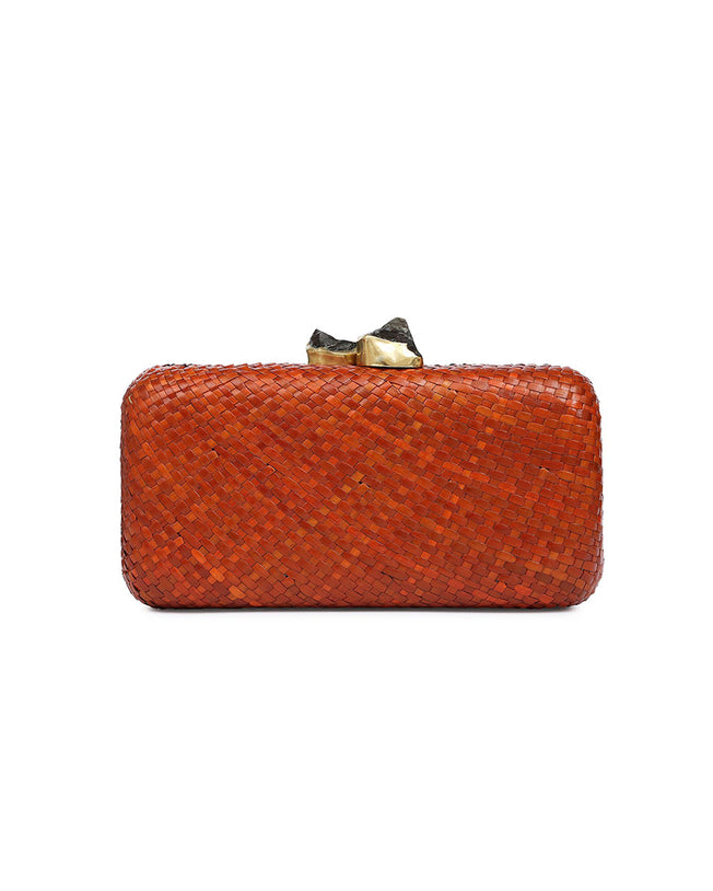 Palma Brown Clutch with Choco Stone