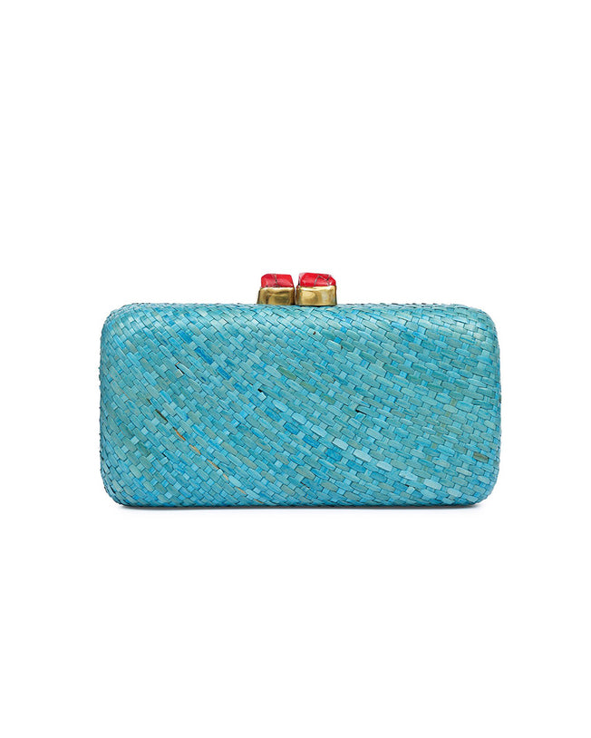 Palma Turquoise Clutch with Red Stone