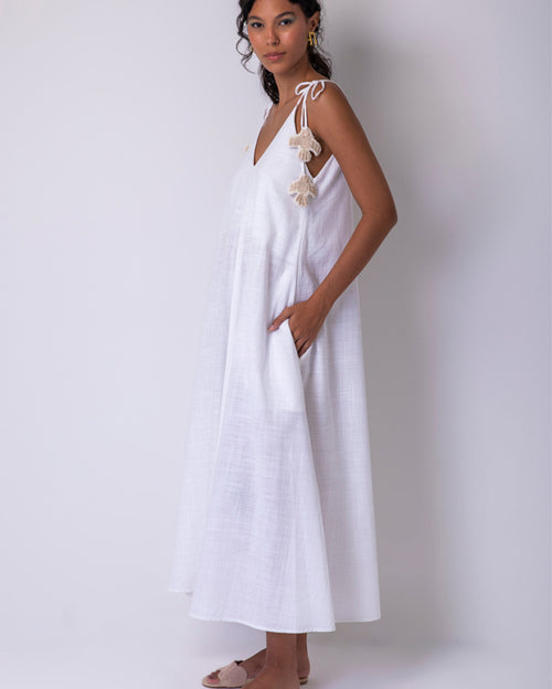 Passarada Sleeveless Maxi Dress - Off White