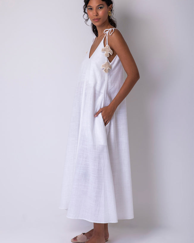 Passarada Sleeveless Maxi Dress - Off White