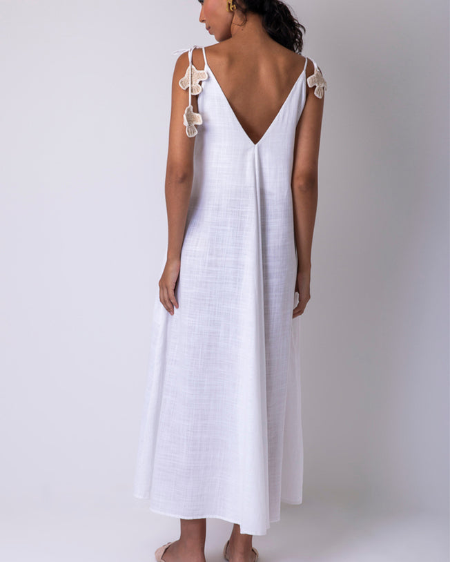 Passarada Sleeveless Maxi Dress - Off White
