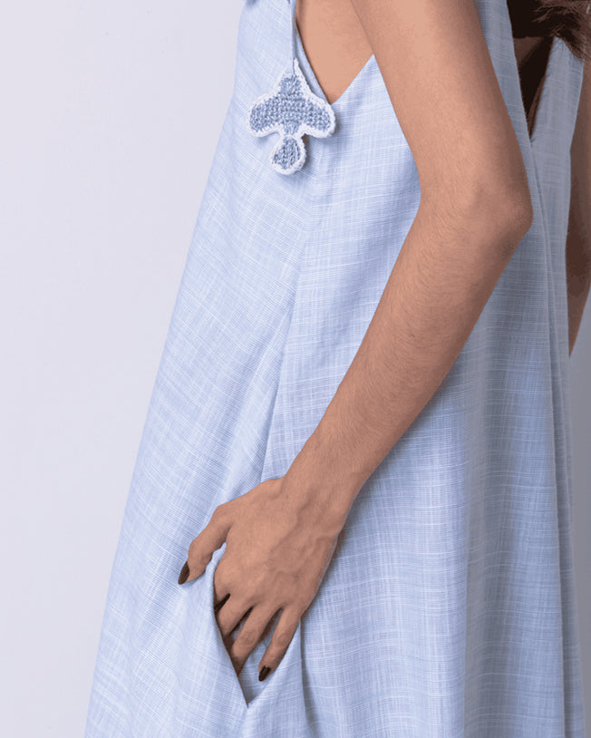 Passarada Sleeveless Maxi Dress - Sky Blue