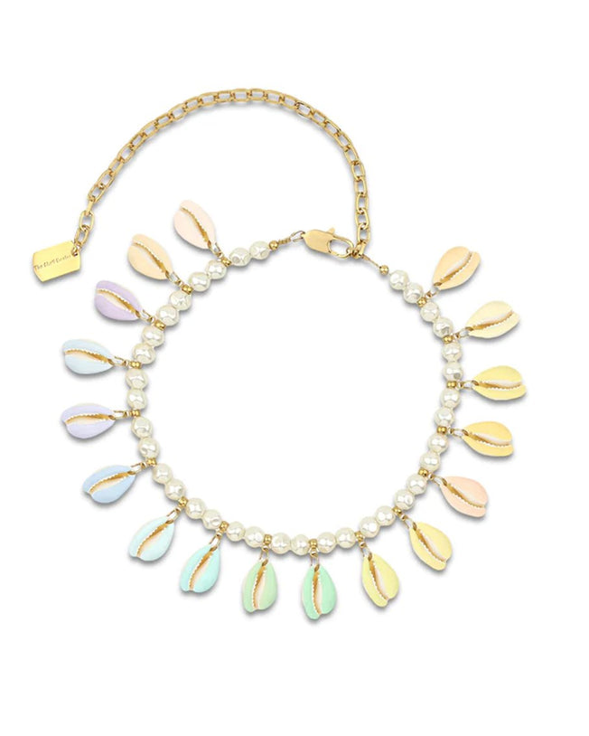 Shell poppers necklace pastel multi
