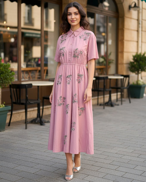 Pearl Bloom Lea Maxi Dress - Pink