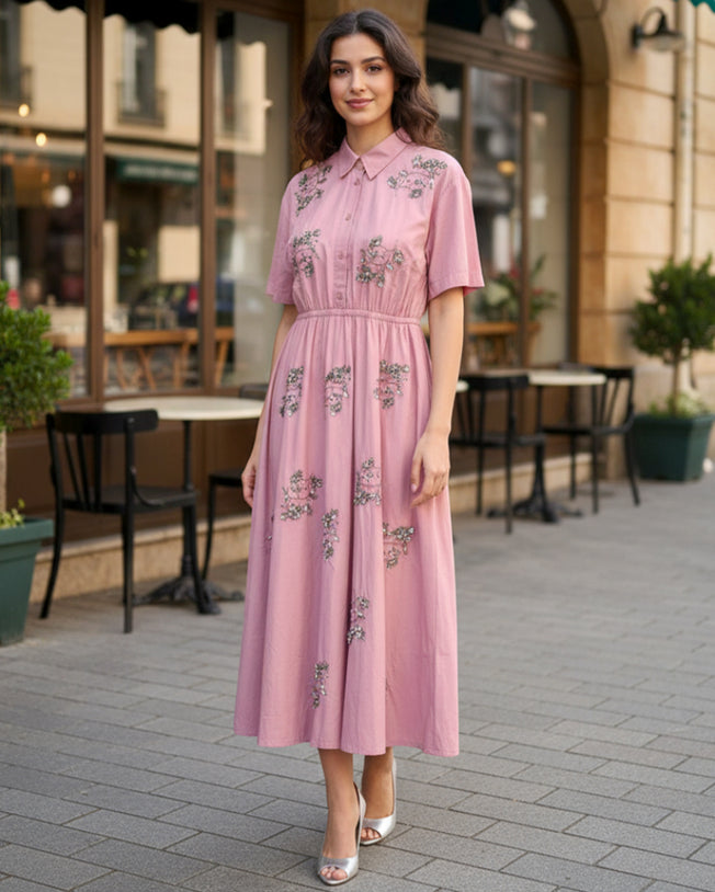 Pearl Bloom Lea Maxi Dress - Pink