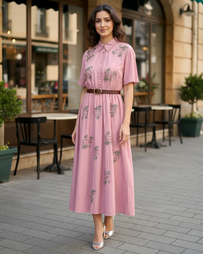 Pearl Bloom Lea Maxi Dress - Pink