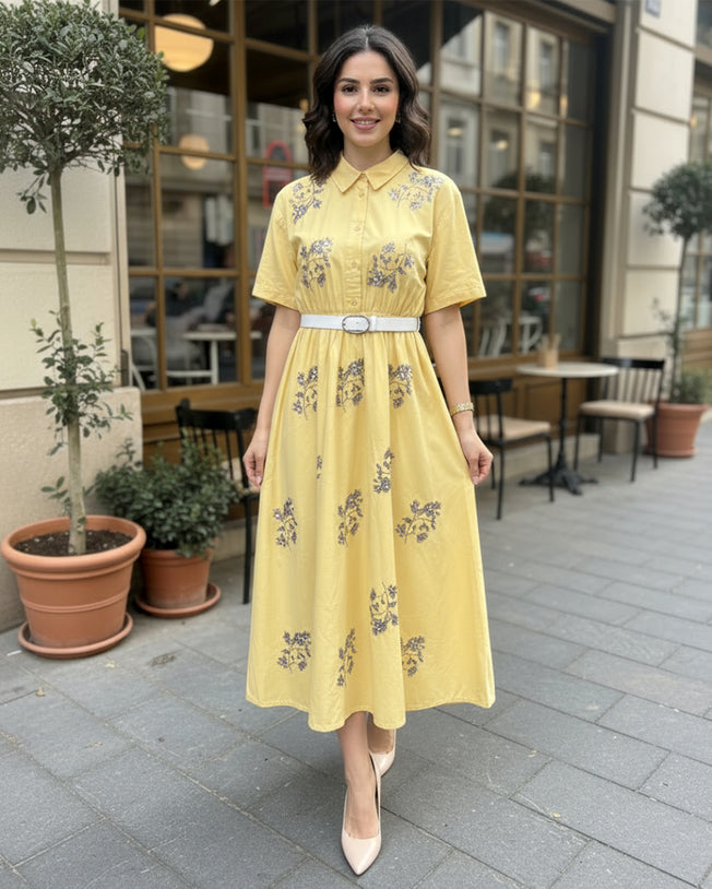 Pearl Bloom Lea Maxi Dress - Yellow