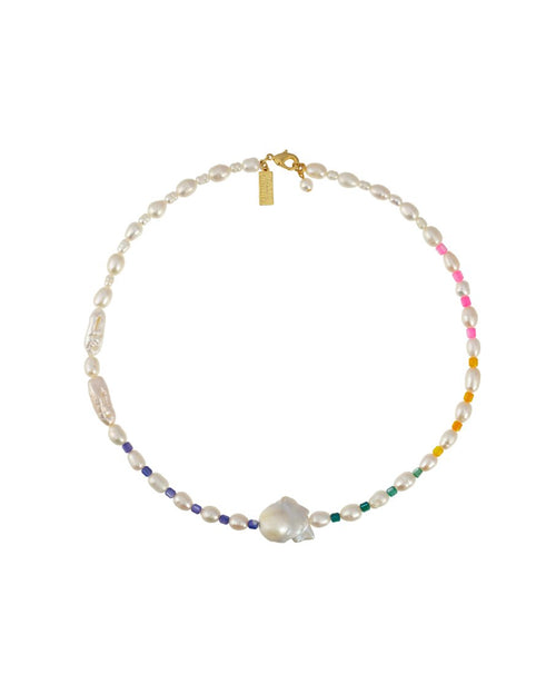 Pearly rainbow necklace