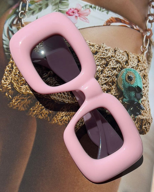 Pink fluff sunglasses