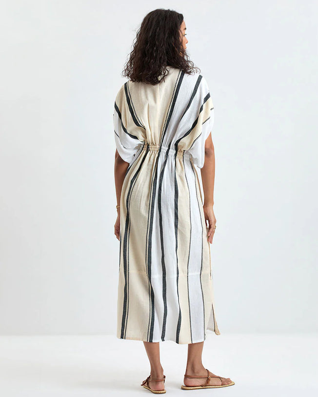 Leila Plunge Long Dress Tomoca Cream