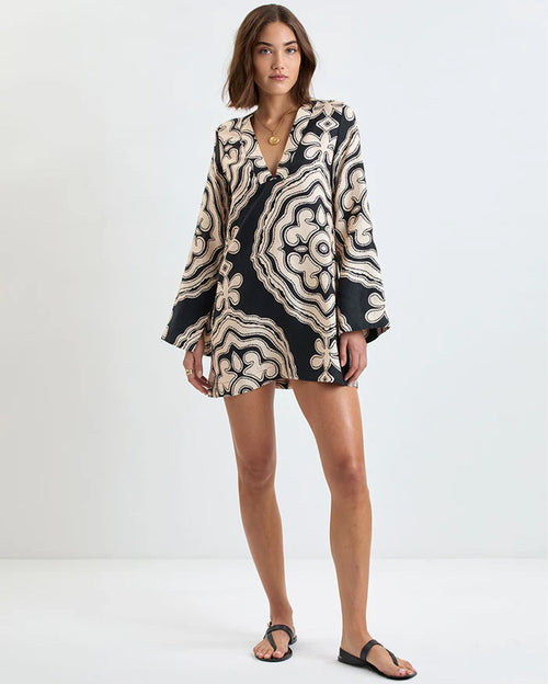 Raey Column Short Dress Niku Black