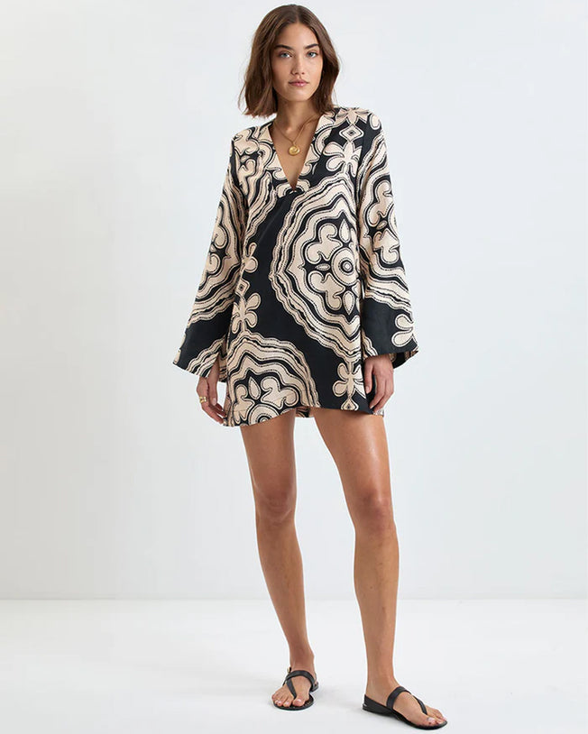 Raey Column Short Dress Niku Black