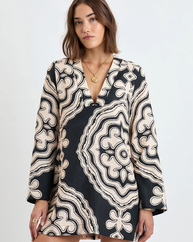 Raey Column Short Dress Niku Black