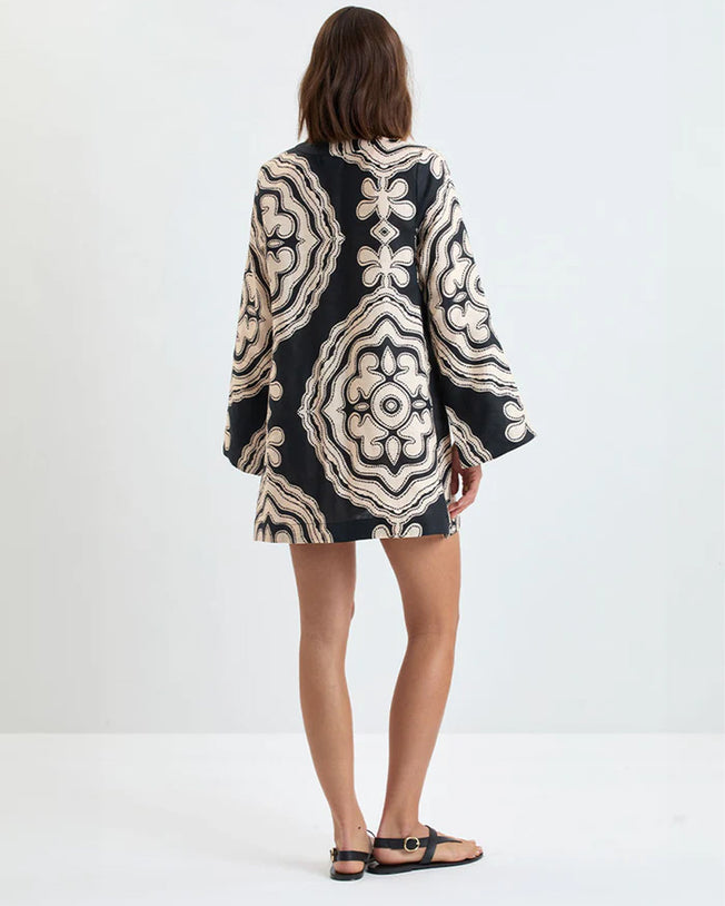 Raey Column Short Dress Niku Black