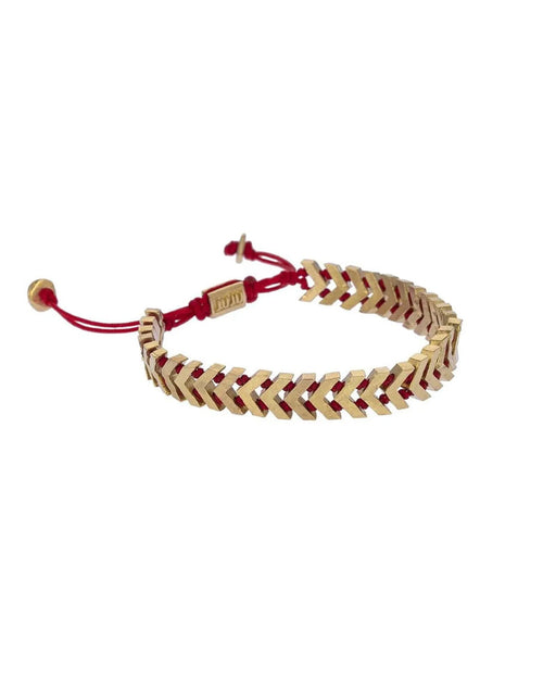 Small size gold and red cord bracelet