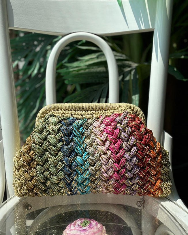 Raffia Big Clutch Full of Color