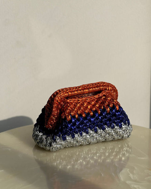 Rectangular Tri-Color OBS Basket Bag with Open Handle