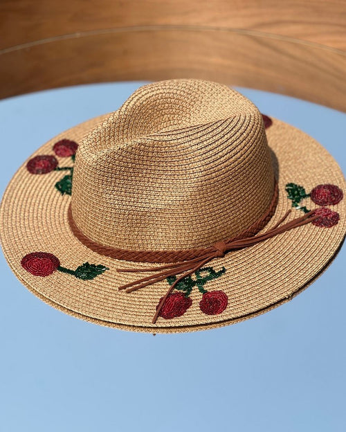 Red Cherry Panama Hat