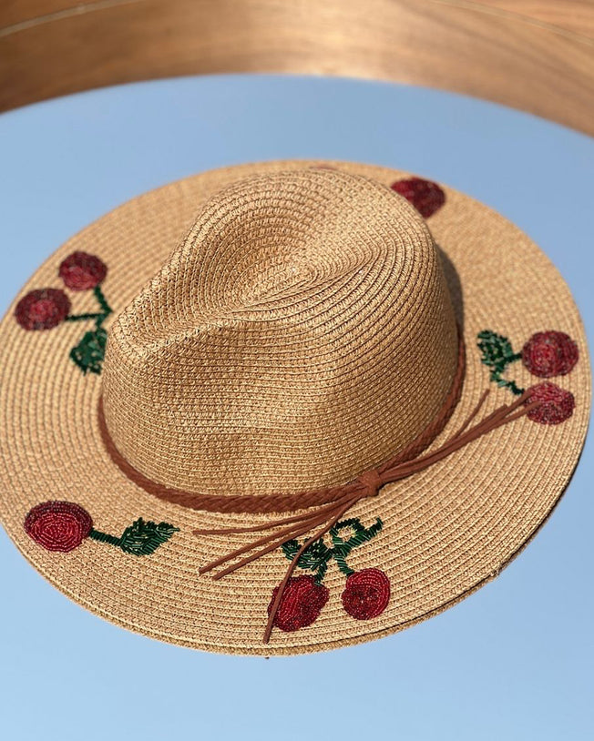 Red Cherry Panama Hat