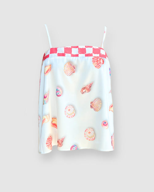 Red Sea Marino Satin Sleeveless Top and Skirts Set
