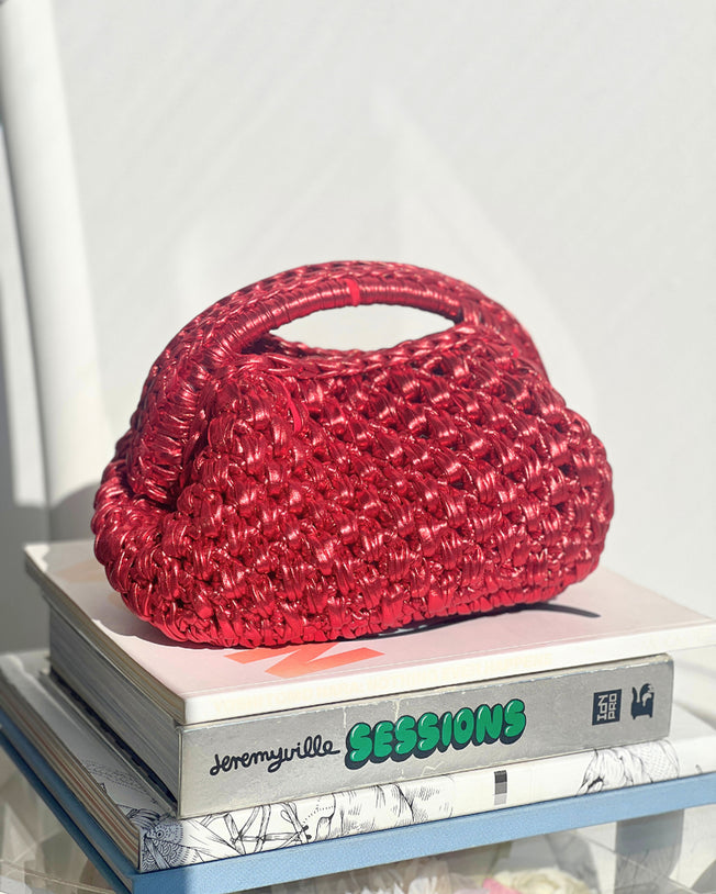 Red Shiny Basket Bag