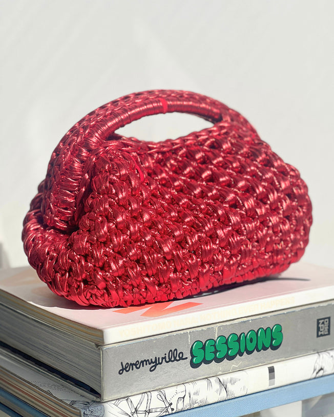 Red Shiny Basket Bag